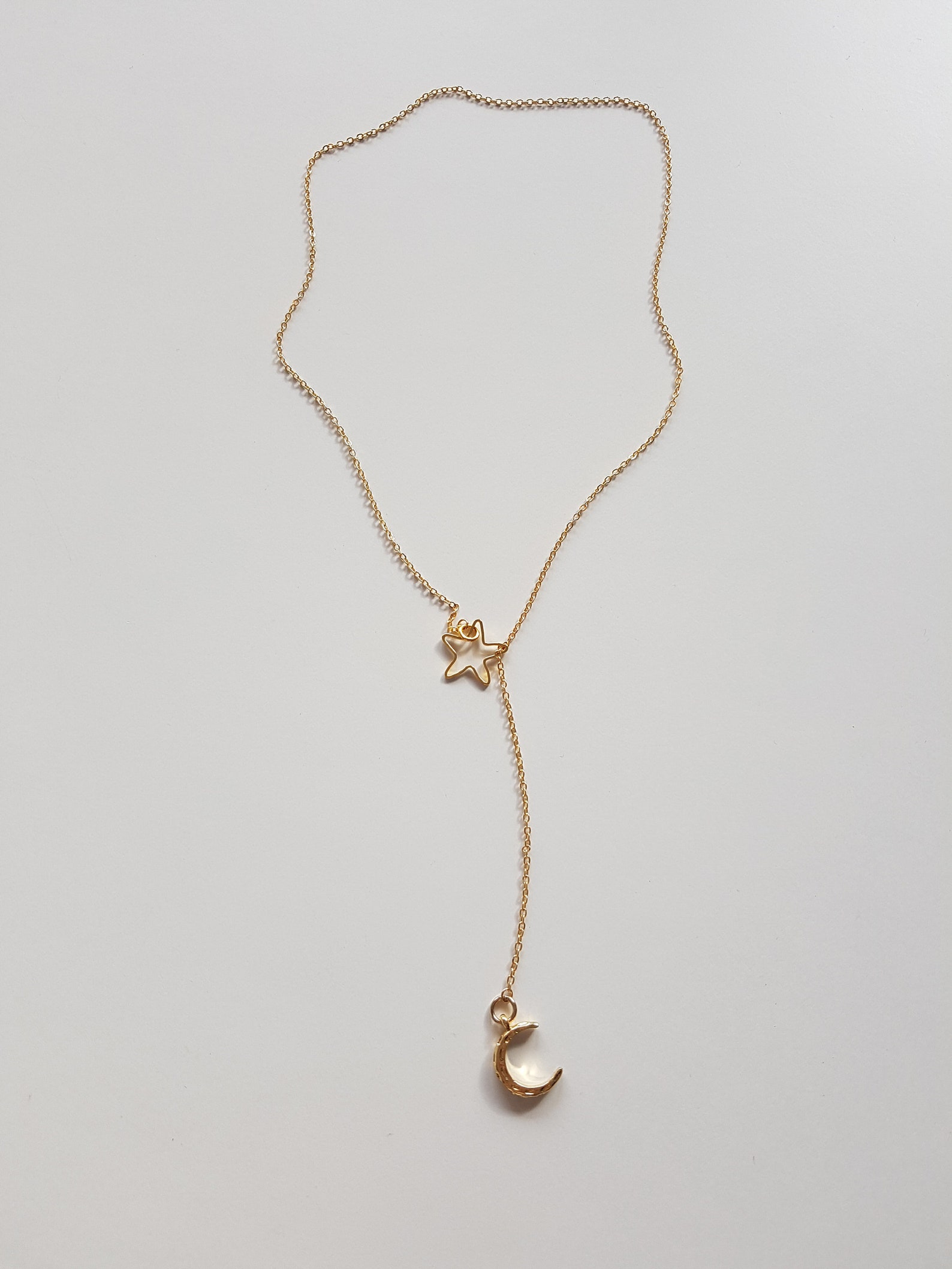 Moon lariat necklace Clearance