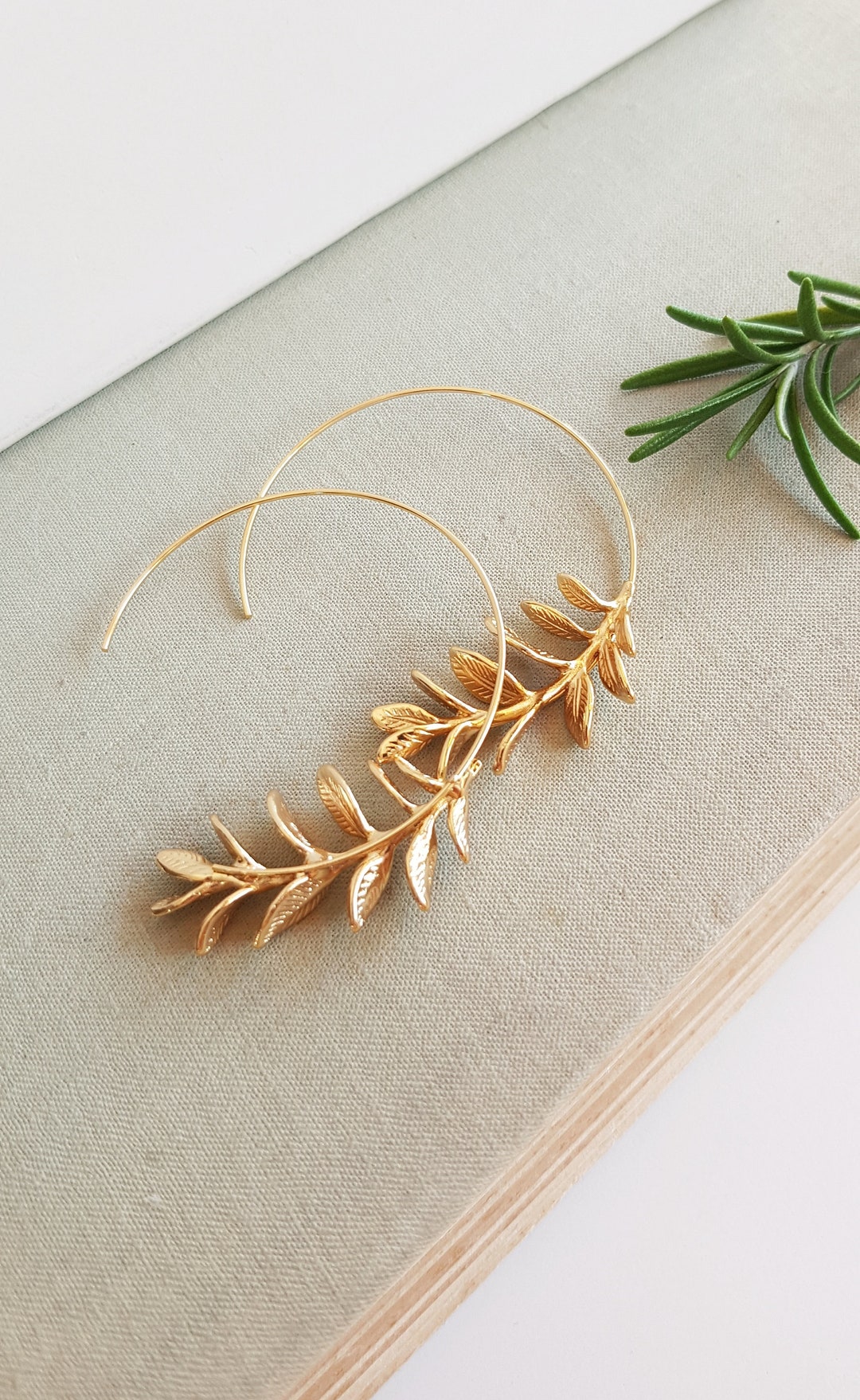 Madelyn Botanical Leaves Hoop Earrings