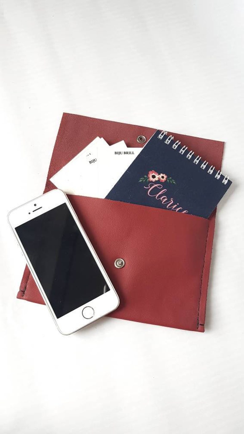 Cartera pequeña de cuero, neceser de cuero, neceser rojo, neceser, funda geométrica para teléfono, bolsa de viaje de cuero, regalo para mujer, cartera roja imagen 8