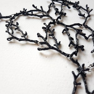 Statement Twig Necklace, Black Branch Cascading Necklace, Big Metal Bib, Oversized Nature Jewelry, Woodland Forest Jewels, Nature Lover Gift image 9