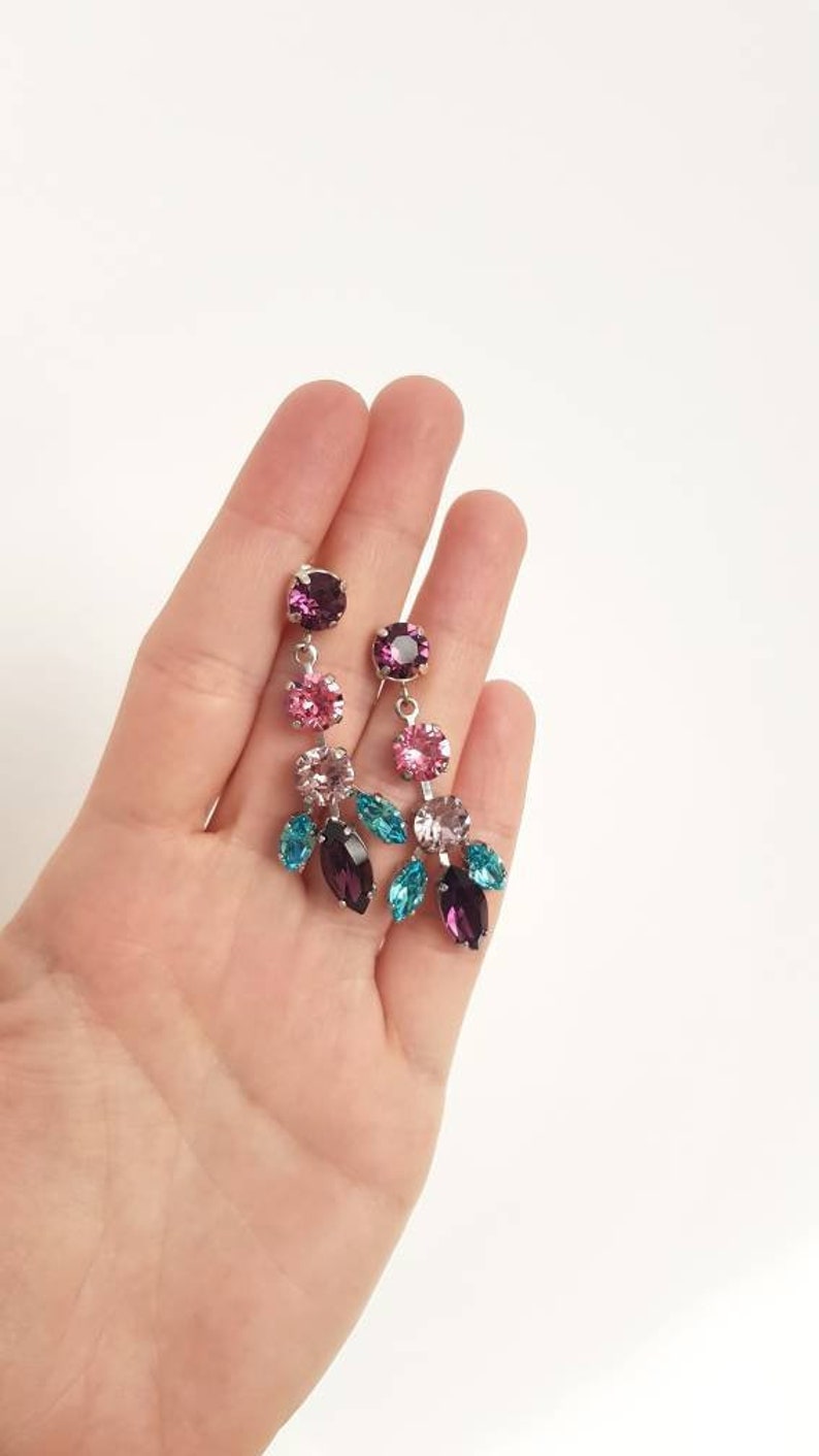 Statement Evening Earrings Crystal Formal Jewelry With Etsy