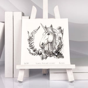 Floral Folklore: Unicorn | Limited Edition 6x6 Giclée Fine Art Print