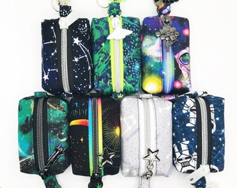 Outer Space Itty Bitty Boxy Bag Keychain - Coin Purse, Dice Bag