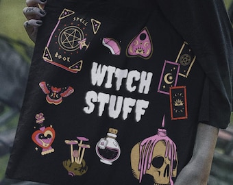Witch Stuff Tote Bag, Magical Accessories, Witchcraft Bag