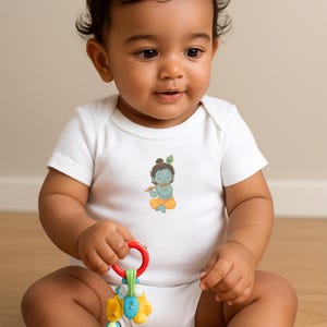 Little Krishna Baby Onesie I Infant Onesie I Desi Baby Shower Gift - Cute Desi Infant Bodysuit - Festival Outfit for Babies - Ethnic wear