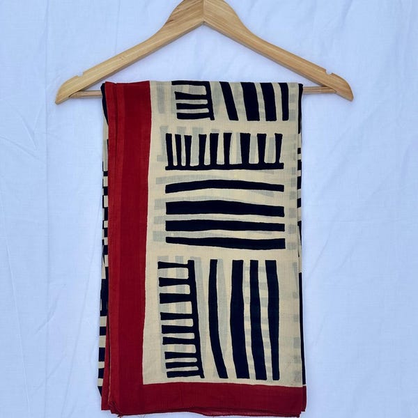 Pareo de algodón estampado a mano - Pareo de playa, Chal de yoga