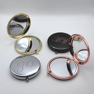 Personalized Engraved Circle Mirror – Custom Initials, Date, Quote