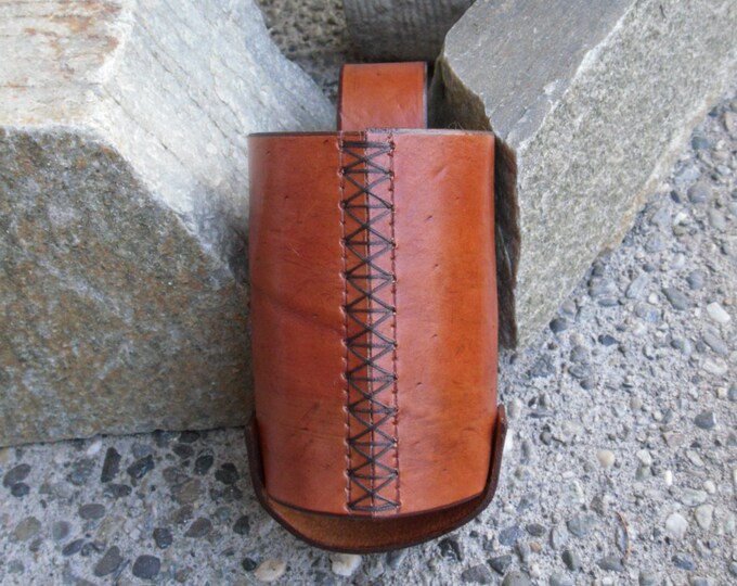 Rustic Brown Leather Water Bottle Belt Holster Bottle Holder Etsy