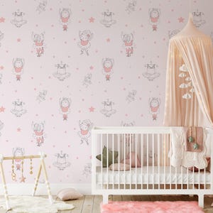 Pink Ballerina Wallpaper: Ballet Dancer Peel and Stick Wall Mural
