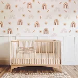 Set da parete per bambini, decorazioni da parete per cameretta dei bambini, murale per sala giochi, carta da parati staccabile e adesiva, arte personalizzabile, facile da installare, design geometrico moderno