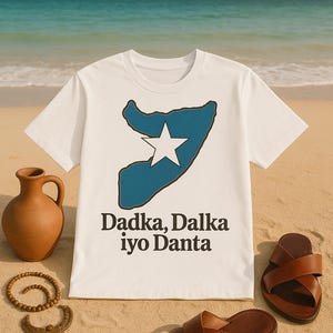 Camiseta del mapa de Somalia – Camisa Dadka Dalka iyo Danta / Camiseta de la independencia somalí / Regalo somalí del patrimonio cultural / Camisa de la diáspora unisex