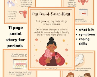 Historia social sobre la menstruación / Guía de higiene para estudiantes neurodiversos (Descarga digital)
