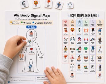 Emotion Body Sensations Chart for Kids | Feelings Interoception Cues Activity | Regulation Activity | SEL Resource for Therapy and Classroom