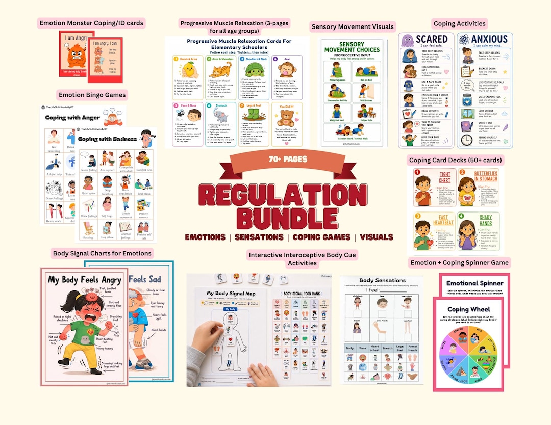 Kids Emotional Regulation Mega Bundle | Coping Skills Printables | Calm ...