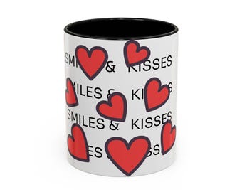 Smiles & Kisses Mug | Accent Coffee Mug