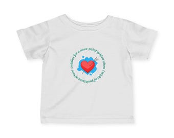 Red Heart Love Spiral Infant Tee | Cute Heart Graphic, 'Kiss to You' Text