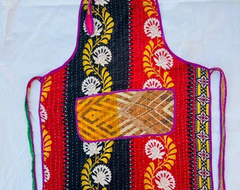 Handmade Vintage Floral Quilted Cotton Kitchen Apron