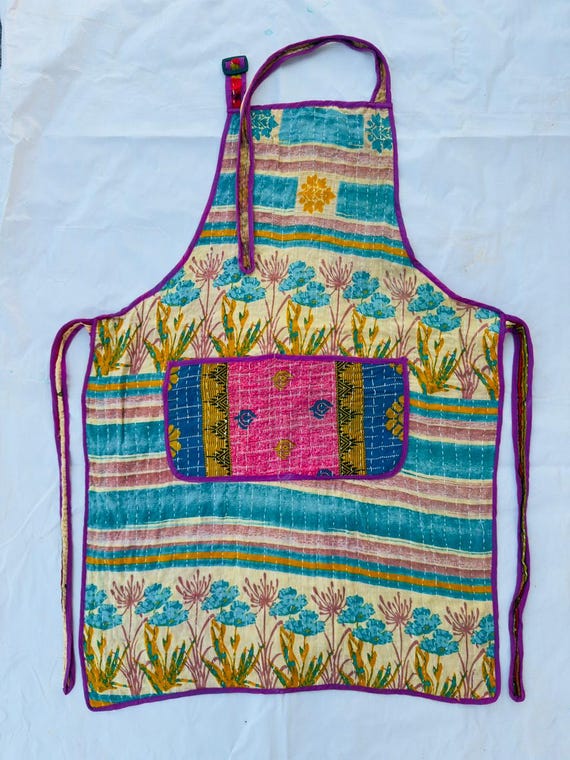 Assorted Vintage Quilted Patchwork Apron, Retro H… - image 6