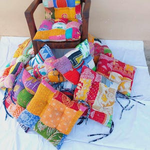Vintage Kantha handmade Soft chair seat pad dining bed room garden kitchen cushion Seat Pad Rocking Chair Pad Bench Cushion Pads 1 Piece