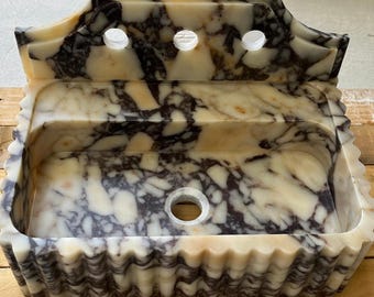 Calacatta Viola Marble Sink With Backsplash