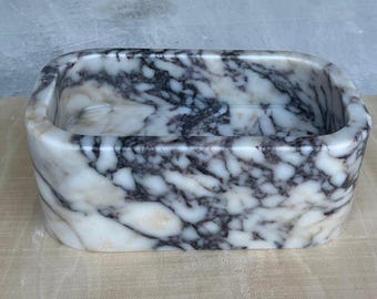 Custom Wall Mounted Calacatta Viola Marble Sink , Handcarved Bathroom Basin, Luxury Marble Vanity Sink, Custom Size Marble Sink