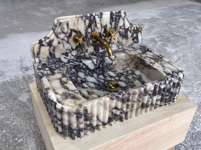 Marble Sink with Backsplash