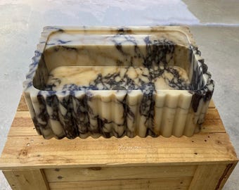 Hand Carved Calacatta Viola Marble Vanity