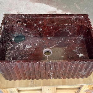 Rosso Levanto Marble Wall Mount Sink