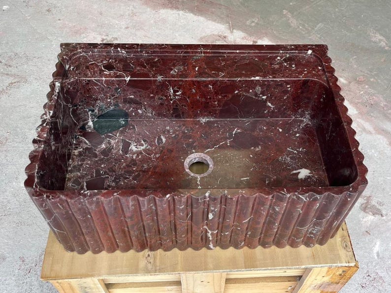 Rosso Levanto Marble Wall Mount Sink
