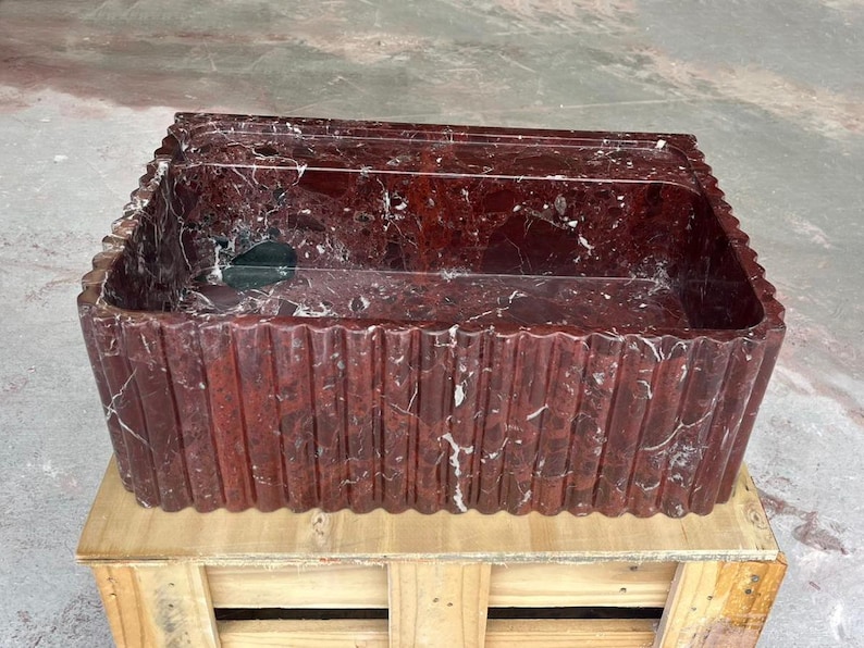 Rosso Levanto Marble Wall Mount Sink