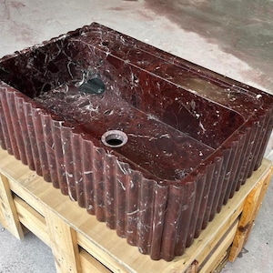 Rosso Levanto Marble Wall Mount Sink