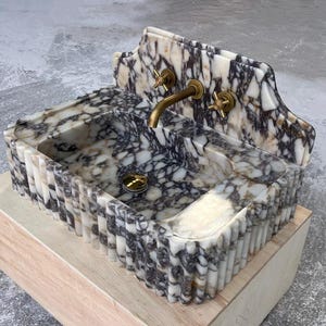 Marble Sink with Backsplash