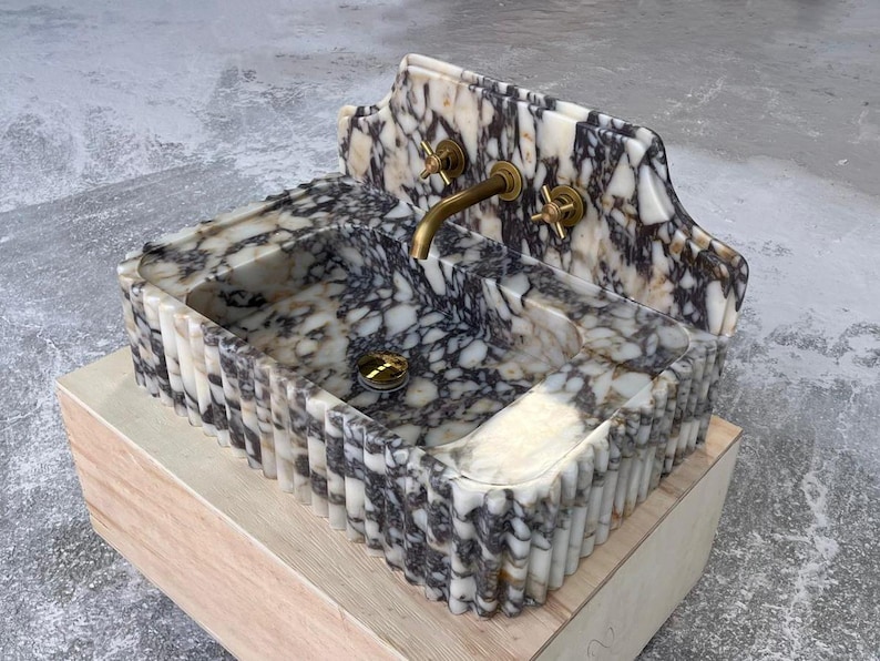 Marble Sink with Backsplash