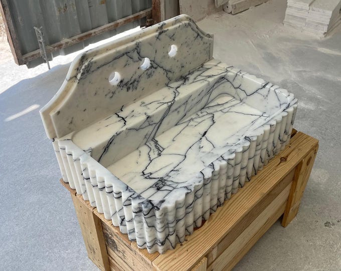 Lilac Marble Sink With Backsplash