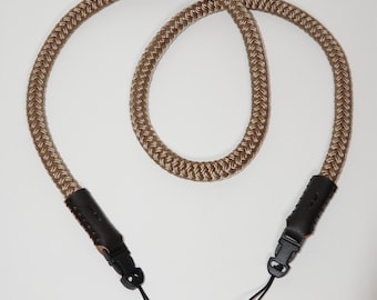 MODAN REGULAR – Handgefertigter Kameragurt | 10 mm geflochtenes Seil und Lederverzierung