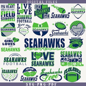 20 archivos, Seahawks svg, Seahawks png, paquete de Seahawks, fútbol americano de los Seahawks, me encantan los Seahawks, camiseta, imágenes prediseñadas, Cricut, archivo en capas, descarga instantánea
