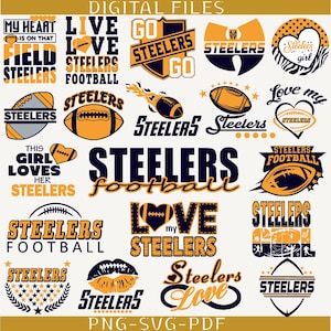 20 archivos, Steelers svg, Steelers png, Fútbol americano Steelers, Paquete Steelers, Equipo de fútbol americano, Imágenes prediseñadas, Cricut, Archivo en capas, Descarga instantánea