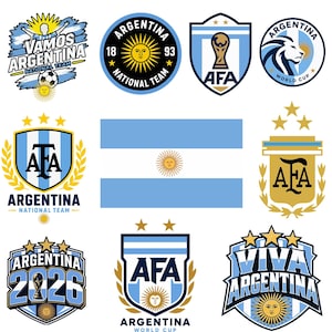 Paquete SVG de la Selección Nacional de Argentina, Logotipo AFA PNG, Diseños de la Copa Mundial de Argentina, Archivos de impresión FMug, SVG para Cricut, Escudo de Argentina, SVG de Argentina