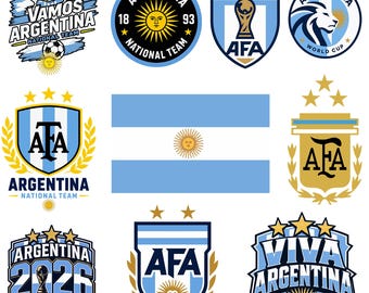 Argentina National Team SVG Bundle, AFA Logo PNG,Argentina World Cup Designs, FMug Print Files, Cricut Svg,Argentina Crest,Argentina Svg
