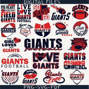 20 File,Giants svg,Giants png,Giants bundle,Giants football,Love Giants,Tshirt, Clip Art, Cricut,Layered File,Instant Download,Football team