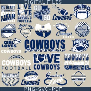 19 archivos, Cowboys Svg, Cowboys png, Paquete de Cowboys, Fútbol americano de los Cowboys, Amo a los Cowboys, Clip Art, Cricut, Archivo en capas, Descarga instantánea, Equipo de fútbol americano