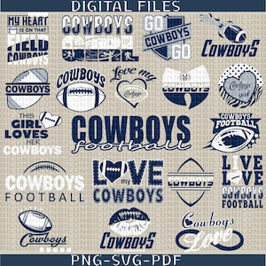 19 Files,Cowboys Svg,Cowboys png,Cowboys Bundle,Cowboys Football,Love Cowboys,Clip Art, Cricut,Layered File,Instant Download,Football Team