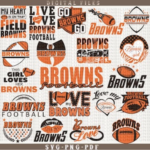 20 archivos, Browns SVG, Browns PNG, Browns Bundle, Browns Football, Equipo de fútbol, Love Browns, Camiseta, Clip Art, Cricut, Archivo en capas, Descarga instantánea