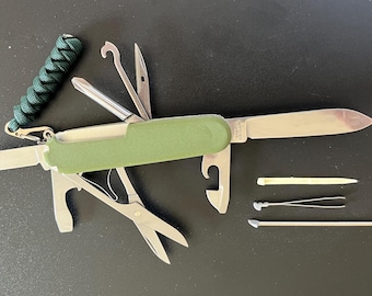 Victorninox Plus Swiss Army Knife, Army Green, Access 91mm