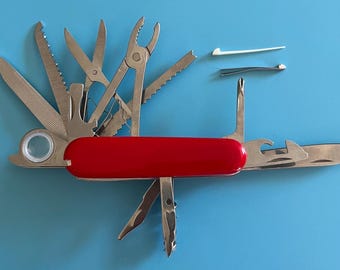 Military Pocket Knife Multitool: Army Navy Style, Stainless Steel, 18 different tools,free shipping some say it’the Best knife buy on Etsy.