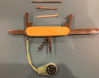 Victorinox Climber, yellow with lime green matching lanyard, 91mm, free ship