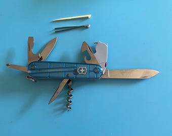 Victorinox Spartan With FlashLight TRANSLUCENT Blue Multi Tool, free ship