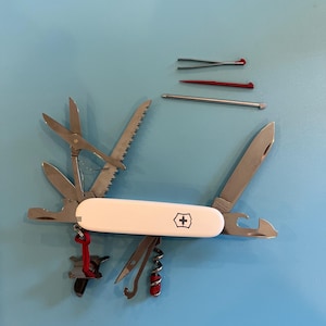 Victorinox Huntsman Custom, white with red accessories,  free ship