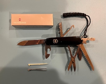 Victorinox Huntsman Swiss Army, Black with black lanyard, Brand new in box
