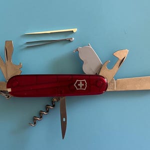 Victorinox Spartan Swiss Army Knife, with Flashlight , TRANSLUCENT, RUBY RED! nice, free ship.